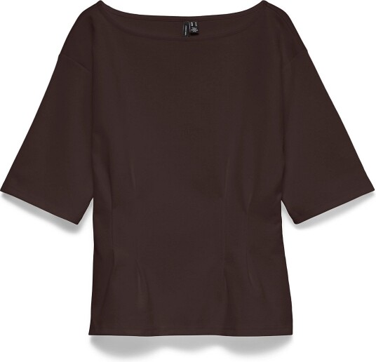 Vero Moda Vmbjork Ss Boatneck Top Jrs Brown XS Vero Moda Vmbjork Ss Boatneck Top Jrs Brown XS