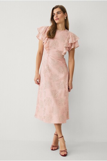 Ellos Collection   Blondekjole med volanger   Rosa