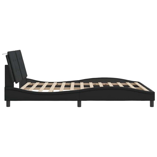 Sengeramme med hodegavl svart 160x200 cm kunstlær 8721012346741