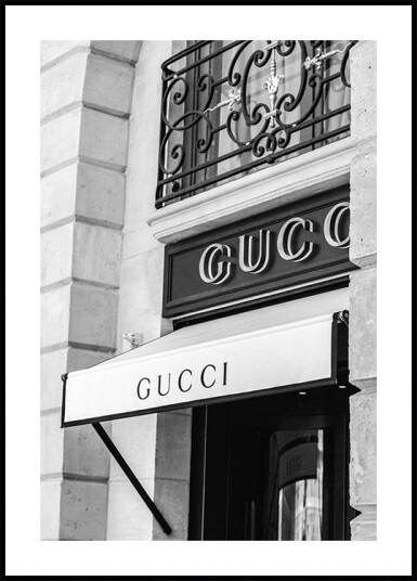 Gucci Boutique Black and White Plakat Plakat / 30x40cm