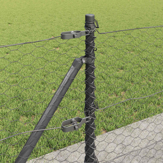 Gjerde med innlegg. Grå 0.6 x 100 m PVC belagt stål