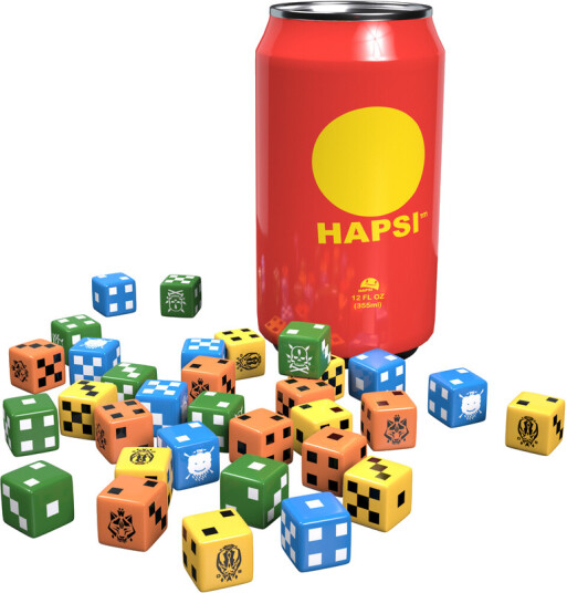 Board Games  Giant Killer Robots GKR  Hapsi Can & Faction Dice Original Flavor