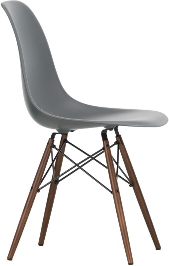 Vitra - Eames Plastic Chair Dsw 56 Granite Grey Dark Maple Spisestoler Charles & Ray Grå Metall/tre/plast