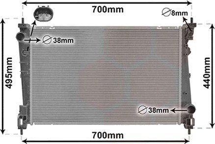 Radiator, motorkjøling VAN WEZEL 37012702