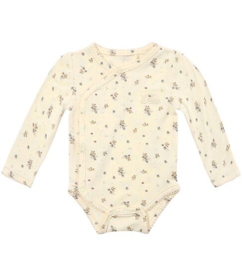 Sofie Schnoor Petit By Omslagsbody L/æ Antique White m. Blomst 62 Langermet Body Hvit