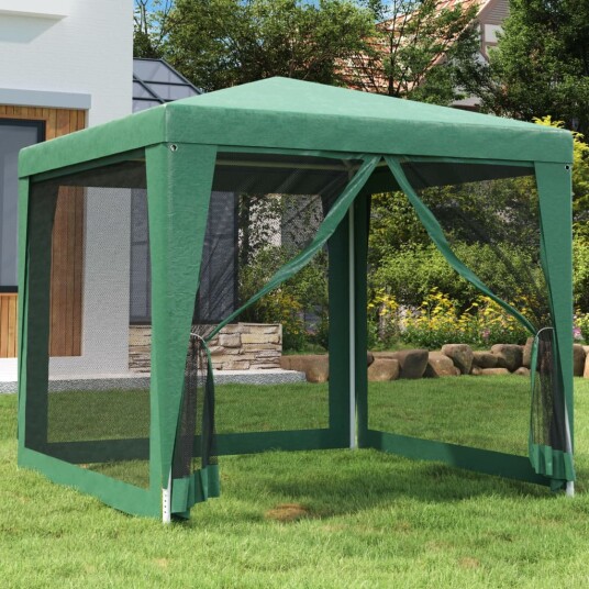 vidaXL Festtelt med 4 sidevegger av netting grønn 2,5x2,5 m HDPE vidaXL Festtelt med 4 sidevegger av netting grønn 2,5x2,5 m HDPE