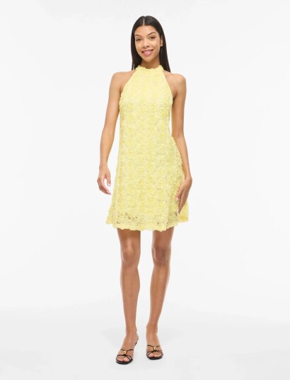 Vila Viglory Halter Neck Short Dress/Dc/Ka Yellow 44