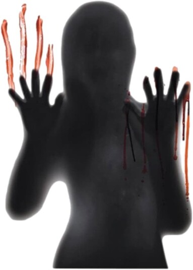 Halloween Vindusklistremerker med Blodige Håndavtrykk Foo