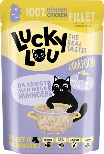 Lucky Lou Våtfôr Extra Food I Buljong Kyllingfilet 12 X 70 G
