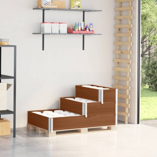Høybed 3 trinn brun 120x80 cm heltre furu Høybed 3 trinn brun 120x80 cm heltre furu