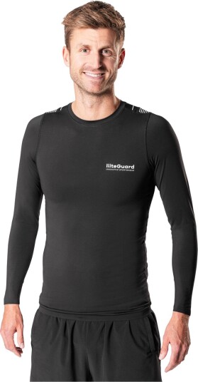 liiteGuard Spine Tech Langermet Baselayer Trenings T skjorte Herre Svart M
