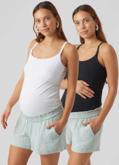 Mamalicious   Gravidsinglet 2pk m. ammefunksjon Black