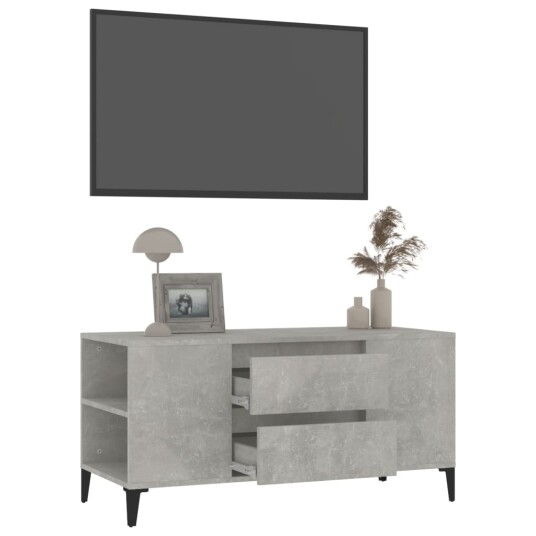 vidaXL TV-benk betonggrå 102x44,5x50 cm konstruert tre vidaXL TV-benk betonggrå 102x44,5x50 cm konstruert tre