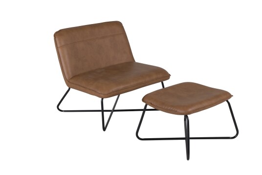 Venture Design X-lounge stol Brun PU läder/svart Brun