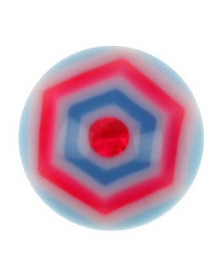 Utgått Hexagonal Lys Blå Akrylkule 8 mm kule til 16 mm stang