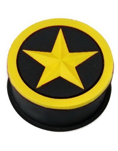 Yellow Stardom Svart Piercing Plugg Strl 10 mm