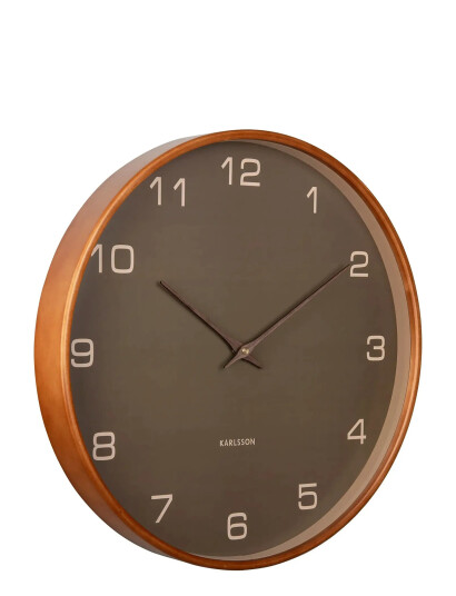 KARLSSON Wall Clock Acento Wood Moss Green - Brown - Ø 40 CM
