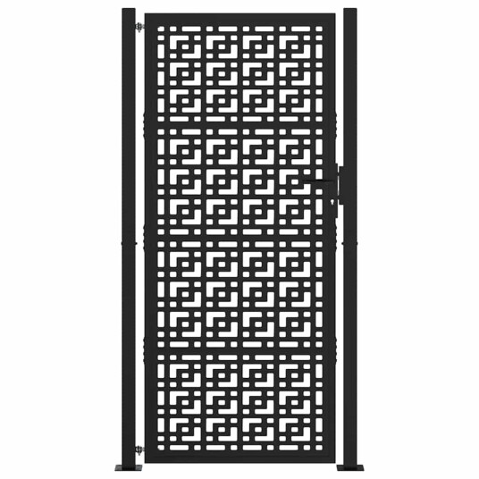 Hageport svart 105x205 cm stål kryssdesign