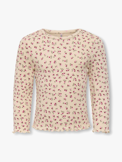 Kids Only Trinny Life Aop Long Sleeve O-Neck Top Junior Hvit 104
