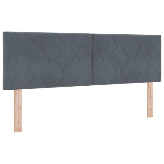  Box Spring Seng med Madrass Mørkegrå 140x200 cm Fløyel