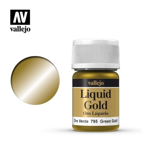 Vallejo 70.795 Grønn Gold Modellbygging 35 ml Metallisk