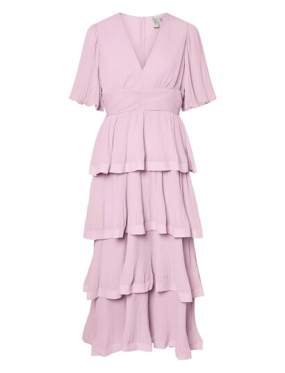 YAS Yasplira Ss Long Dress S. Show Pink 42 YAS Yasplira Ss Long Dress S. Show Pink 42