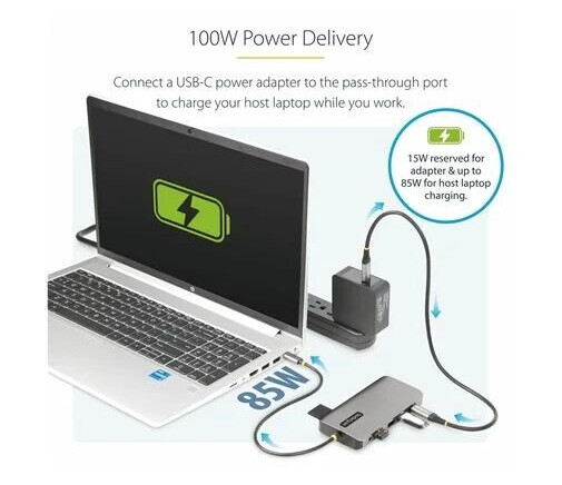 StarTech.com USB-C Triple-Monitor Multiport Adapter HDMI/DP/Card Reader - docking station - USB-C 3.2 Gen 1 / Thunderbolt 3 / Thunderbolt 4 - HDMI 2 x DP - 1GbE