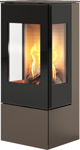Rais Nexo 100 mocca gasspeis med sideglass og glassdør