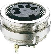 Lumberg 0304 06, Din 6 Poles, Metallisk, Nickel, Zink, Ip68, 5 A, 100 O