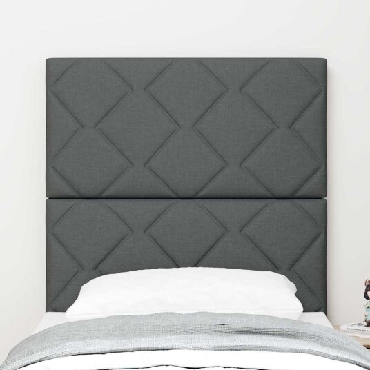 LED Hodegavl Diamond Blocks Design Mørke Grå 80 cm Stoff