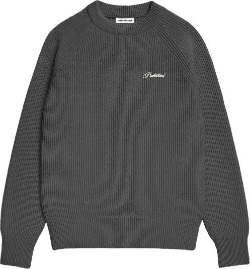 Prohibited Campus Knit Sweater DARK GREY M Prohibited Campus Knit Sweater DARK GREY M