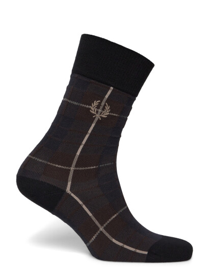 Fred Perry Tartan Sock - Black - 37-39