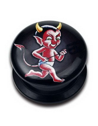 Utgått Devil Svart Piercing Plugg Strl 8 mm