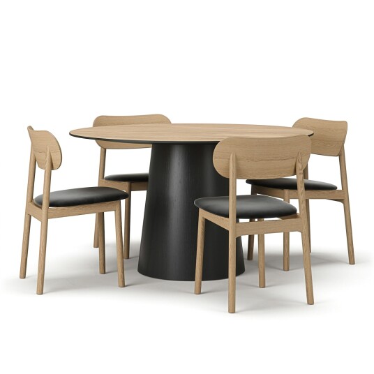 Decotique Social/elephant Spisegruppe Naturlig / Sort / Sort Fløyel Spisegrupper Eik 351307 300806 4