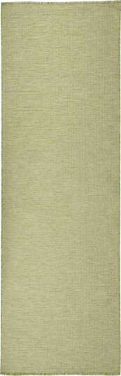 vidaXL Utendørs flatvevd teppe 80x250 cm grønn