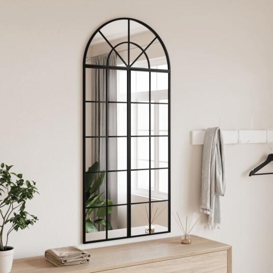 Veggspeil svart 60x130 cm buet jern Veggspeil svart 60x130 cm buet jern