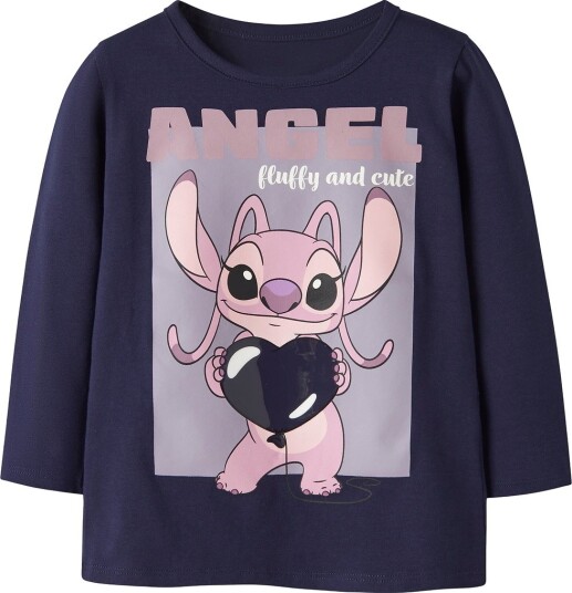 Name It Genser - NmfOda - Stitch - Evening Blue - Name It - 1½ år (86) - Genser Marineblå Rosa Svart