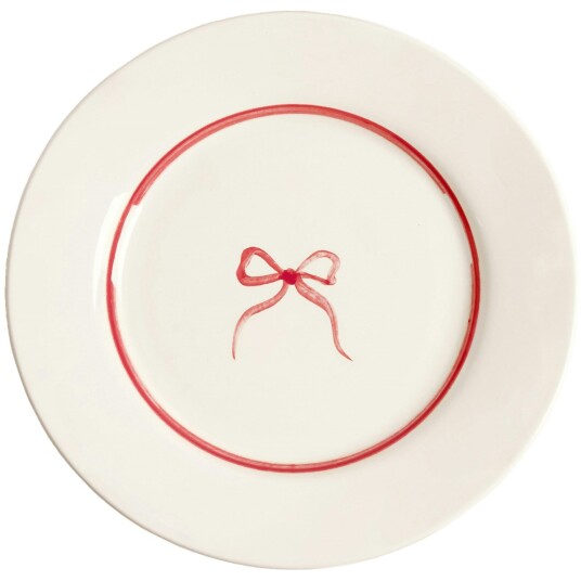 Pick A Poppy Bow Sidetallerken 22 cm Mørk Rosa