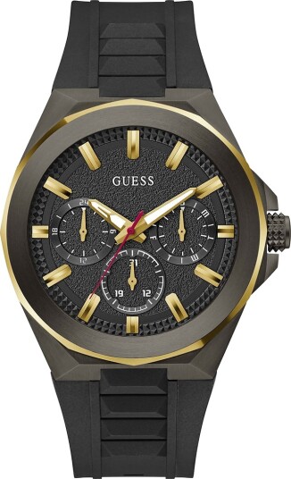 Guess Sport herreklokke med sort silikonrem