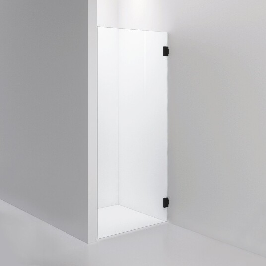 INR Iconic Nordic Rooms Dusjvegg ARC 19 Måltilpasset Svart Matt / Opal Klart Glass