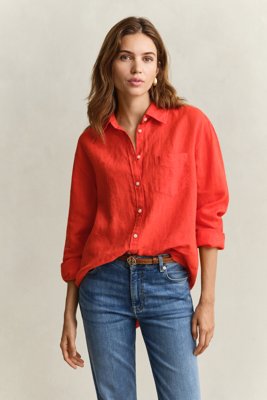 GANT Rel Linen Ls Shirt Red 38