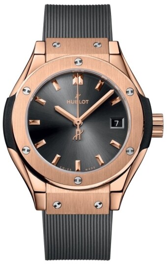 Hublot Dameklokke 591.OX.7080.RX Classic Fusion Grå/Gummi Ø29 mm
