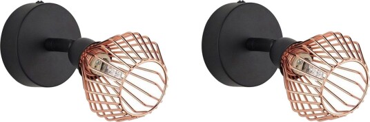 Milabo Spotlight 2 stk G9 - Svart/Kobber