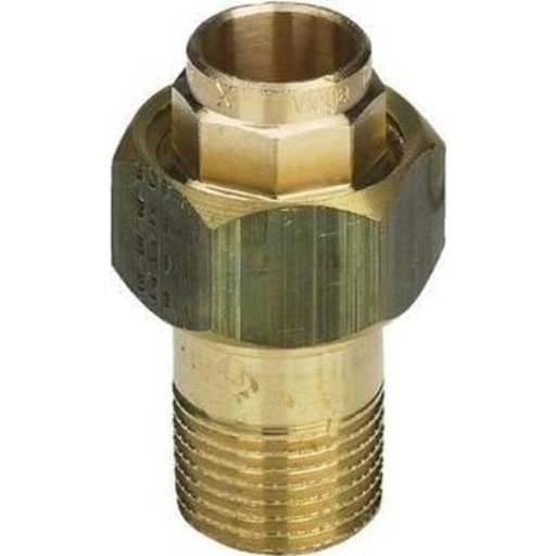 Messing loddeunion muffe/nippel 22 mm x 3/4"