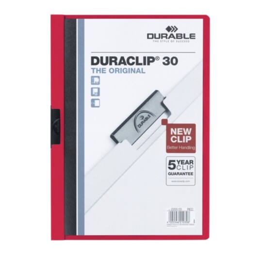 Klämmapp DURACLIP 2200 A4 3mm röd Klämmapp DURACLIP 2200 A4 3mm röd