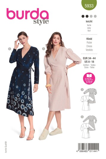 Burda 5933 - Kjole EUR: 34-44, US: 8-18