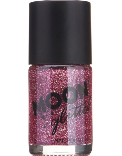 Rosa Neglelakk med Holografisk Glitter