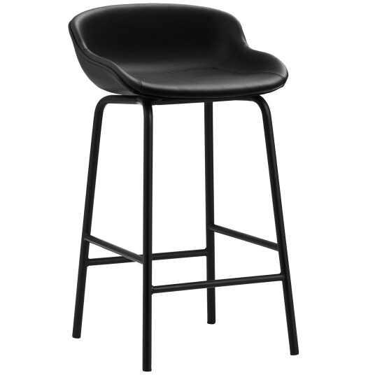 Normann Copenhagen Hyg Barstol 65 cm Svart Skinn / Svart