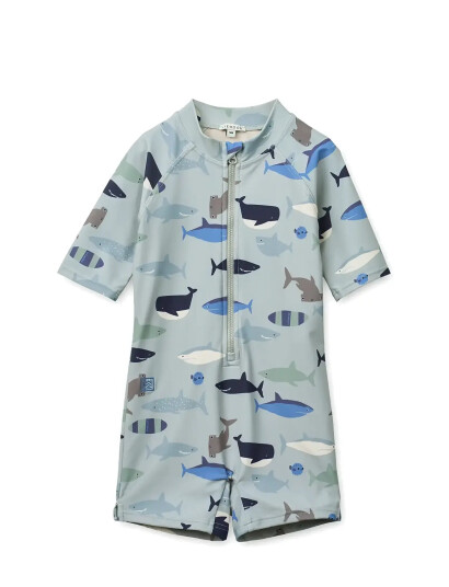 Liewood Max Printed Shortsleeve Swim Jumpsuit Blue 92