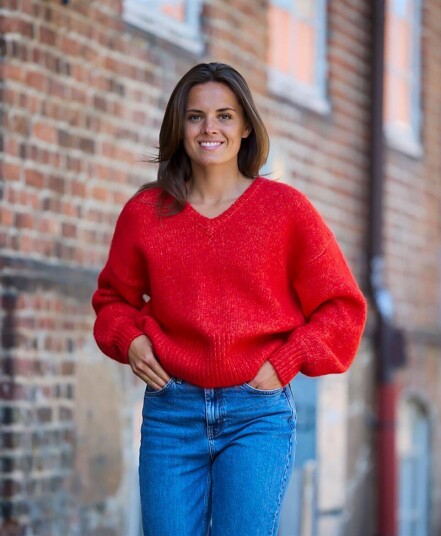 Kaffe Clothing Kaffe Trina Ls Pullover Rød S